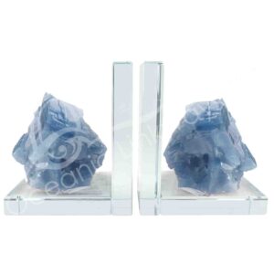 Rough Blue Calcite Bookends