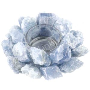 Blue Calcite Tealight Holder