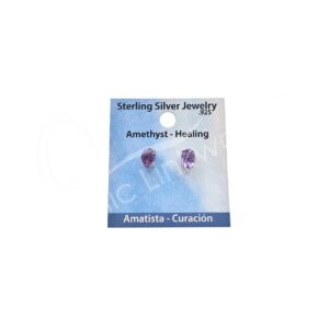 Faceted Amethyst Sterling Silver Oval Stud Earrings