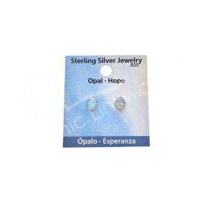 Opal Sterling Silver Oval Stud Earrings