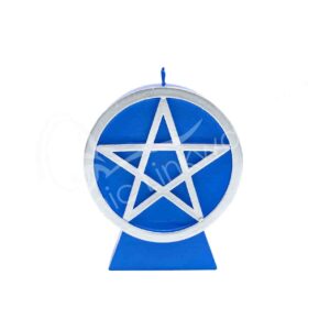 Blue Pentacle Candle