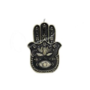 Black and Gold Fatima Hand Candle