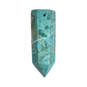 Inca Turquoise Point Pendant with 2 mm Hole and 6 Sides