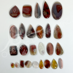 Sunset Red Agate Cabochons Mixed Shapes and Sizes