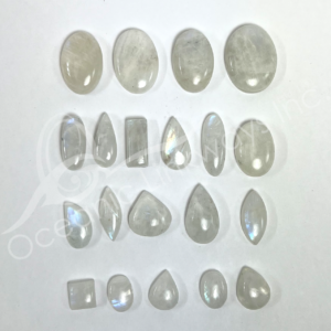 Rainbow Moonstone Cabochons Mixed Shapes and Sizes