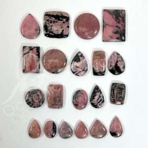 Rhodonite Cabochons Mixed Shapes and Sizes