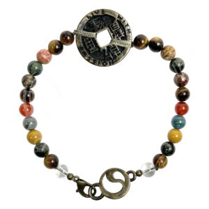 Power with Prosperity Coin Bracelet 6mm Beads