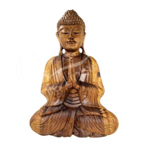 STATUE – WOOD PRAYING BUDDHA