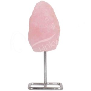 Rose Quartz Specimen on Silver Stand