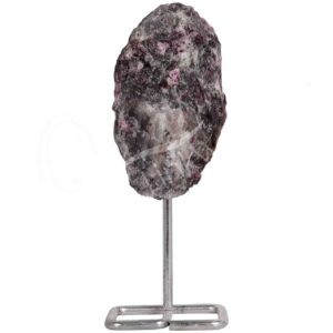 Pink Garnet Specimen on Silver Stand