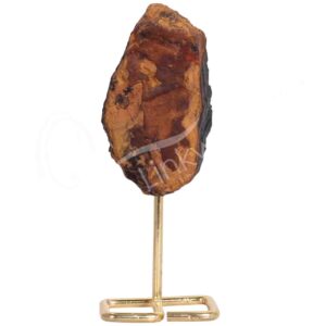 Tiger Eye Specimen on Gold Stand