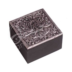 Small Metal Box Trinket Lotus