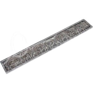 Metal Silver Color Incense Holder with Embossed Chakras