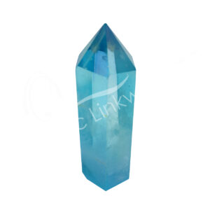 Crystal Quartz Plated Aqua Aura Obelisk