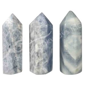 6 Polished Sides Blue Calcite Obelisk
