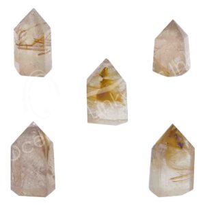 Gold Rutilated Quartz Obelisk