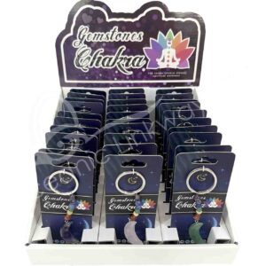 Crescent Moon with Chakra Beads Keychain Pop-up Displays