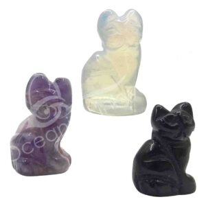 Mixed Stones Cat Carving