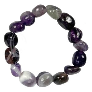 Chevron Amethyst Tumbled Stones Bracelet