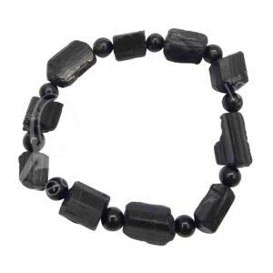 Black Tourmaline Natural Tube Bracelet