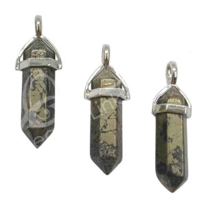Pyrite Double Terminated Faceted Point Pendant