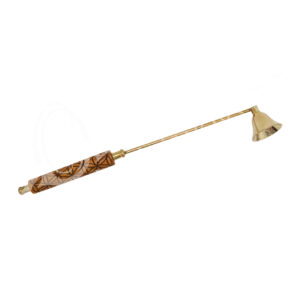 Gold Metal with Wood Handle Laser Engraved Flower of Life Snuffer