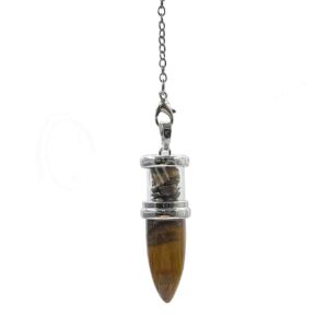 Tiger Eye Drop Pendulum with Chips