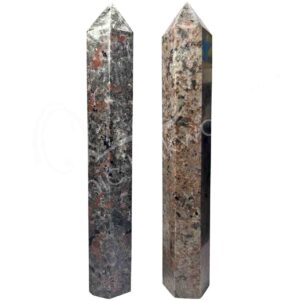 Polished Flame Stone Obelisk 6 Sides