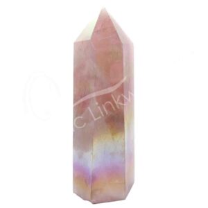 Rose Quartz Plated AB Obelisk