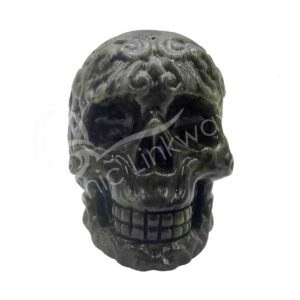 Chinese Jade Skull Carving with Details