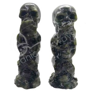 Jade Triple Skulls Carving