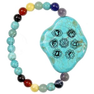 Turquoise Bracelet with Printed Chakras