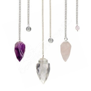 Mixed Stone Faceted Teardrop Pendulum with Plain Chain