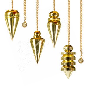 Mixed Metal Gold Shapes Pendulum with Plain Chain