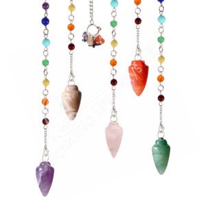 Mixed Stones Teardrop Pendulum with Chakra Chain & Chips
