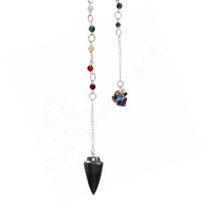 Hematite Teardrop Pendulum with Chakra Chain & Chips