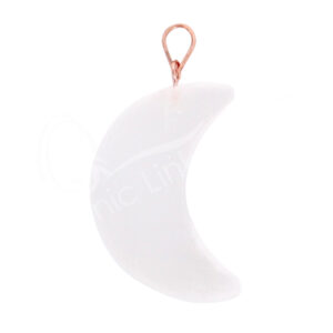 Selenite Moon-Shaped Pendant