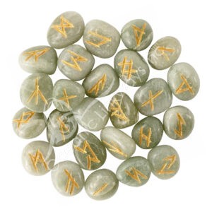 Polished Green Aventurine Rune Set