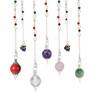 Mixed Stones Ball Pendulum with Chakra Chain