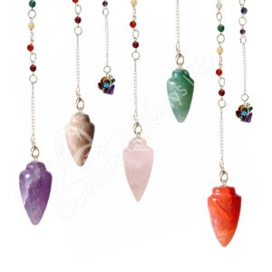 Mixed Stones Teardrop Pendulum with Chakra Chain & Chips