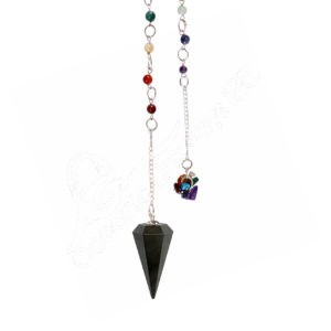 Hematite Hexagonal Pendulum with Chakra Chain & Chips