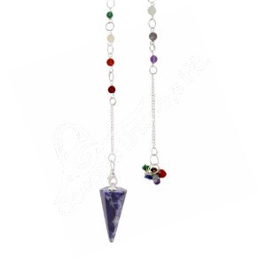 Sodalite Hexagonal Pendulum with Chakra Chain & Chips