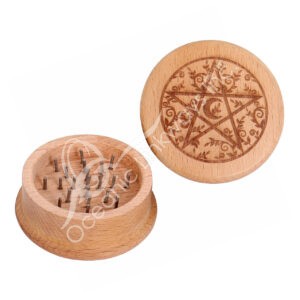 Wood Grinder for Herbs with Engraved Pentacle