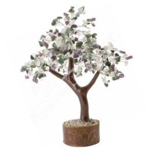 Mix of Amethyst, Crystal Quartz and Green Aventurine Gem Tree 500 Beads