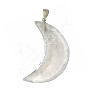 Crystal Quartz Moon Pendant