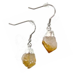Natural Point Citrine Earring
