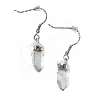 Natural Crystal Quartz Point Earrings