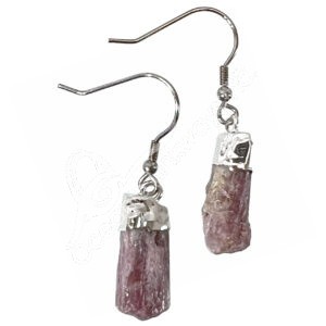 Natural Pink Tourmaline Point Earrings
