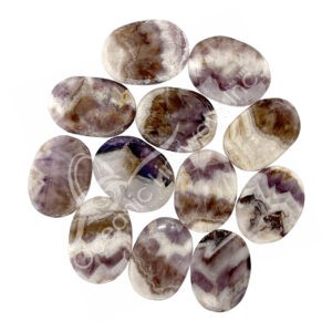 Polished Chevron Amethyst Worry Stones