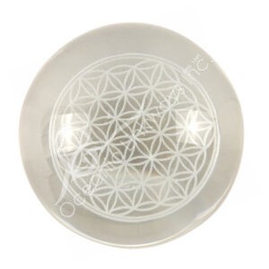 Clear Glass Sphere with Flower of Life Design